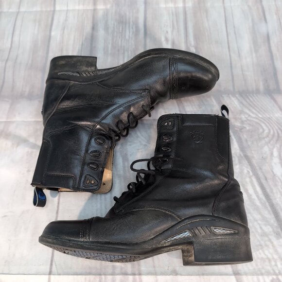 Ariat 56301 Black Leather Lace-Up Paddock Riding Boots – Men’s 10B - Picture 5 of 8